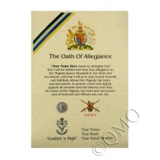 Queens Own Highlanders Oath Of Allegiance Certificate